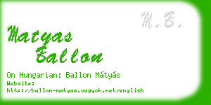 matyas ballon business card